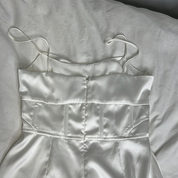 Zara White Corset Satin Effect Dress - Picture 13 of 13